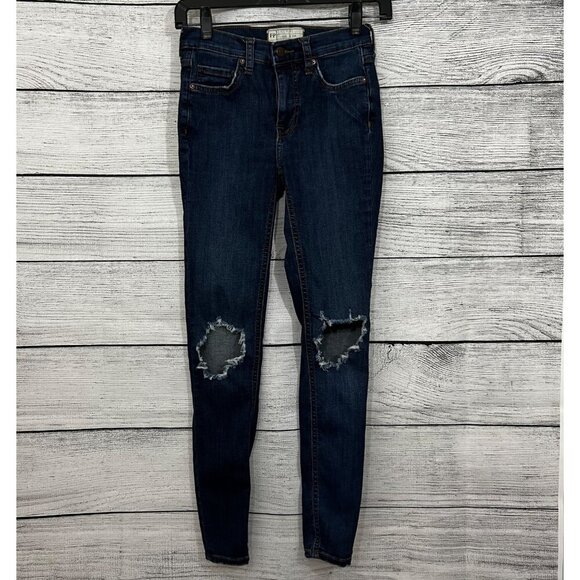 Free People Distressed Denim Jeans, Size 24 - Picture 1 of 6